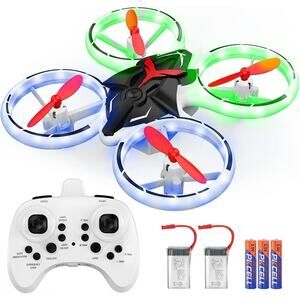 NWT NXONE Kids Drone with LED Lights, Altitude Hold & Extra Batteries